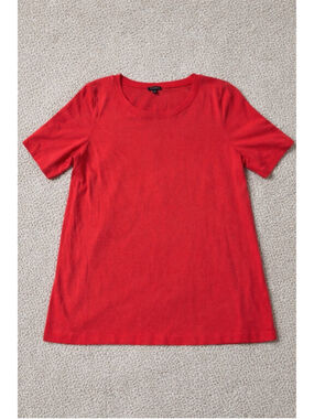 Talbots Red Short Sleeve Knit Top XL Classic Crew Neck Casual Tee